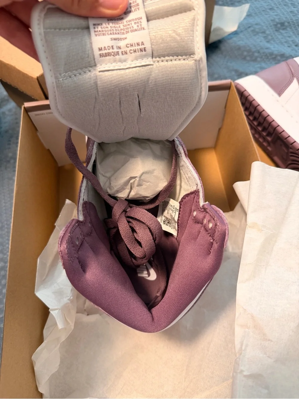 Jordan Women’s High Top Sneakers in White and Mauve